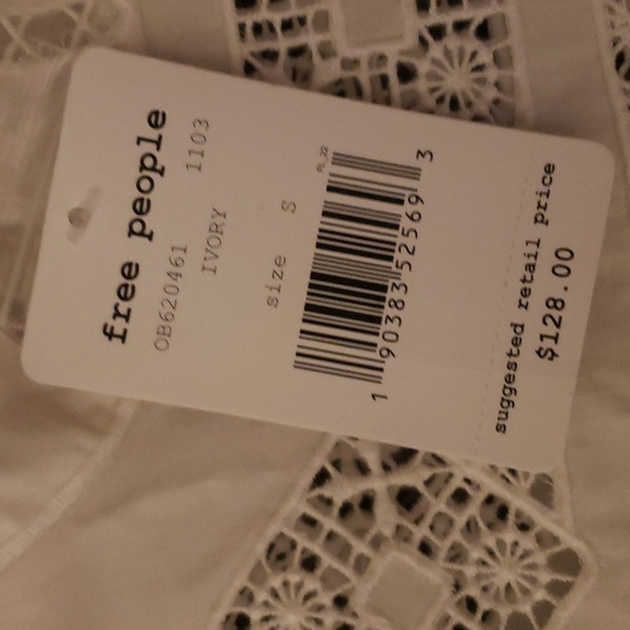 NWT free people blouse Boho Cottage Core Style - Picture 3 of 6